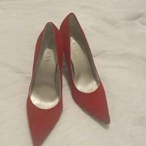 Guess red shoe 3" heels